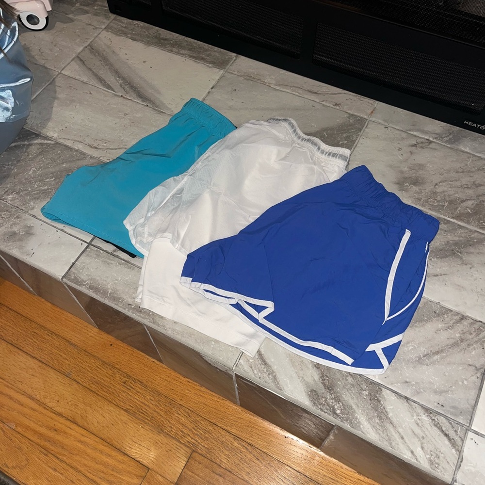 Nike Women's Blue, White, and Aqua Athletic Shorts Bundle